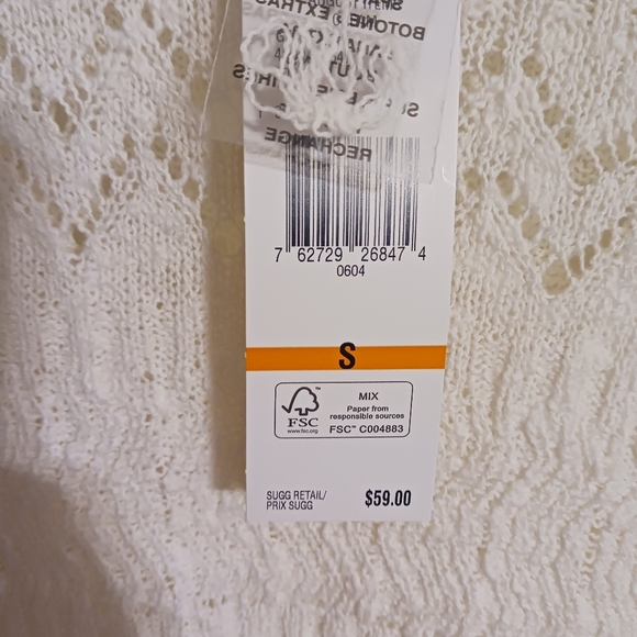 Jones of New York White EyeLet Sweater NWT - Picture 5 of 7